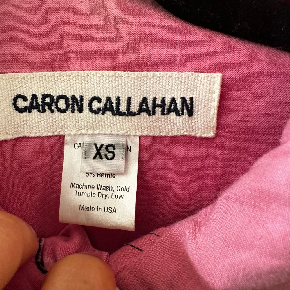 Caron Callahan Trista Short Sleeves Collared Midi Dress in pink size XS - Picture 3 of 9